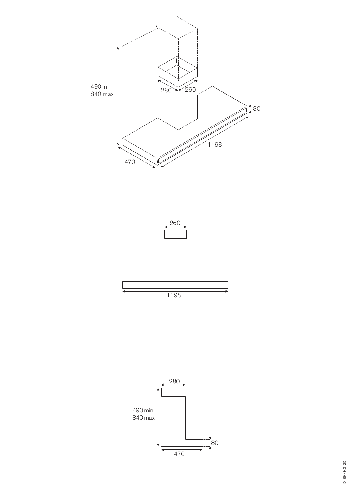 Bertazzoni KG120CONX Specifications Sheet