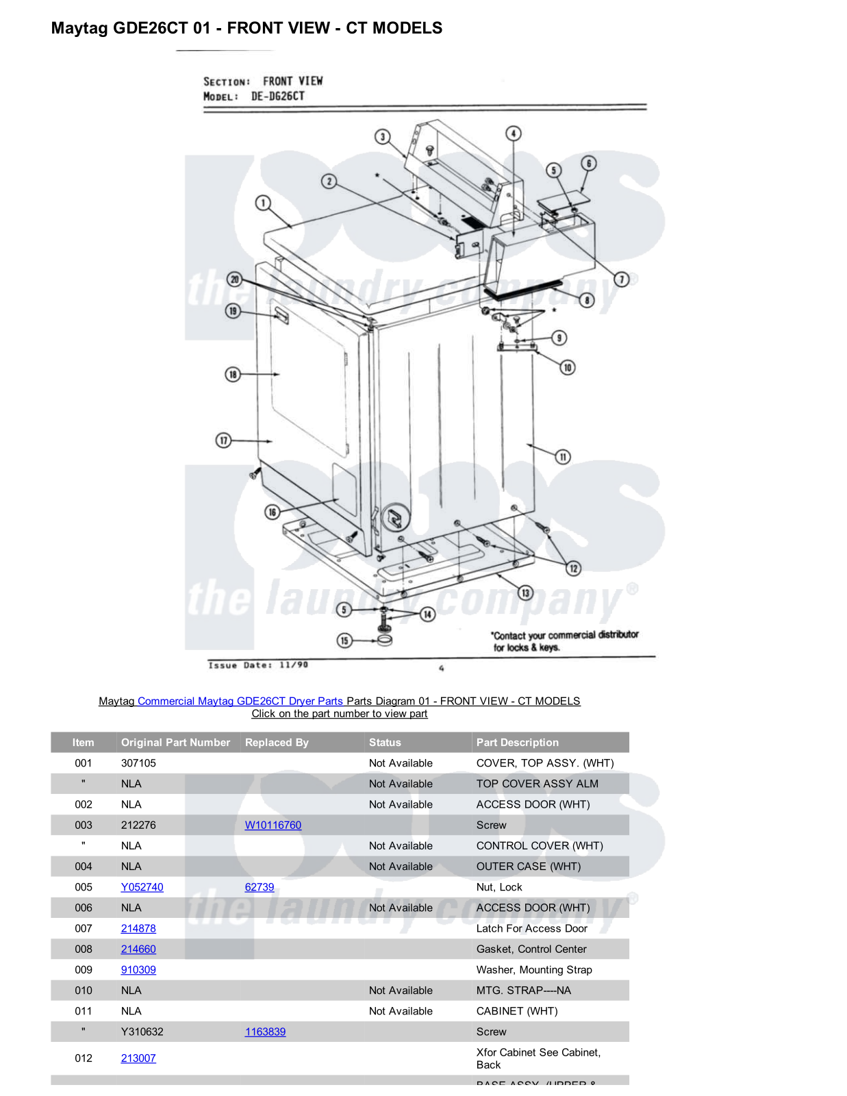 Maytag GDE26CT Parts Diagram