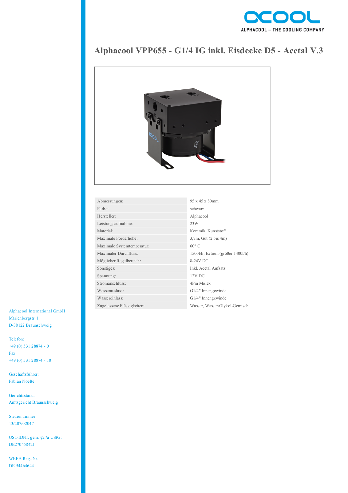 Alphacool VPP655 User Manual - ManualMachine.com