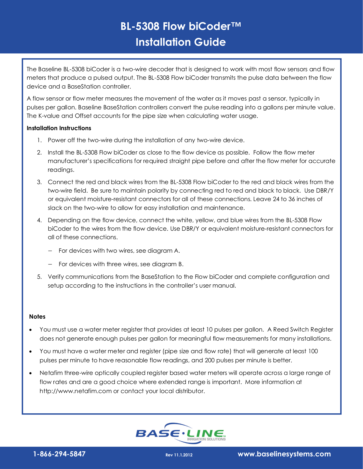 Baseline Systems BL-5308 User Manual