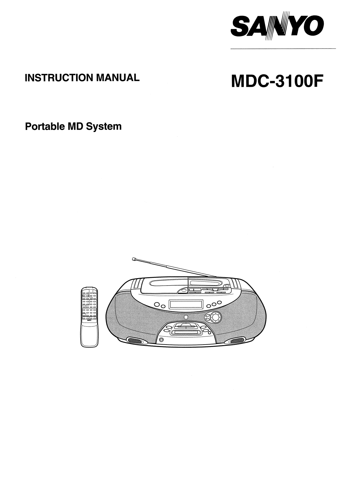 Sanyo MDC-3100F Instruction Manual