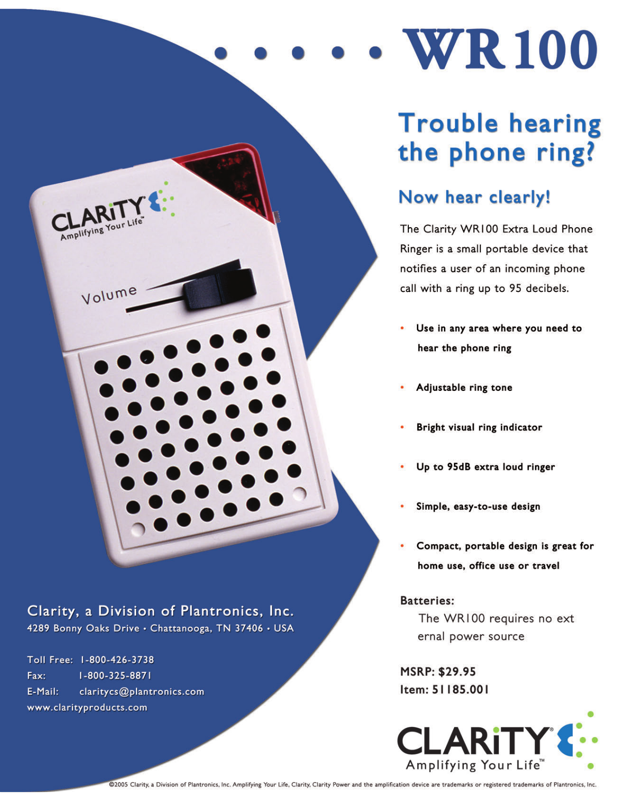 Clarity WR100 BROCHURE