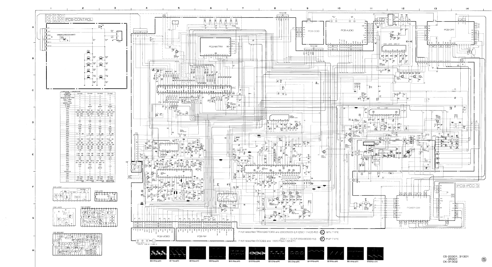 Mitsubishi CS-20301, CS-31301, CS-35301, CK-31302 Schematic