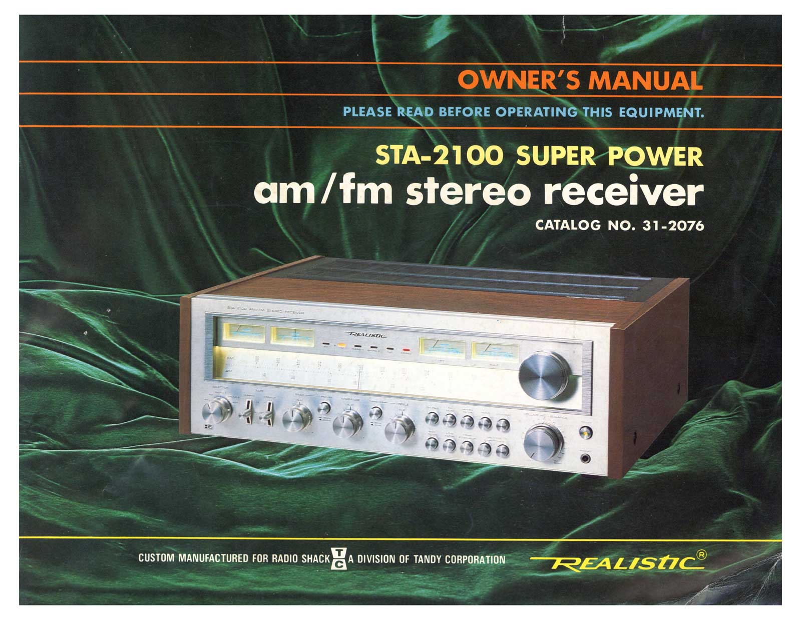 Realistic   RadioShack STA-2100 Owners Manual