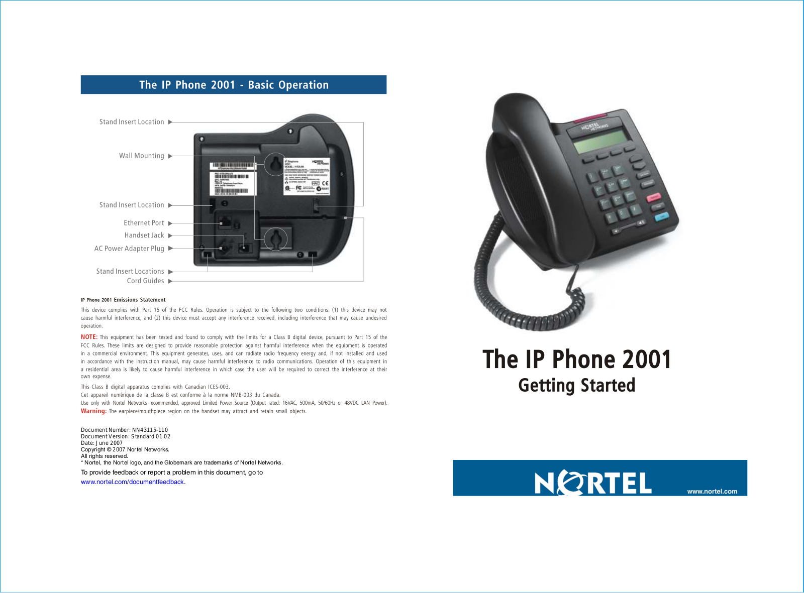 Nortel Networks 8540 User Manual