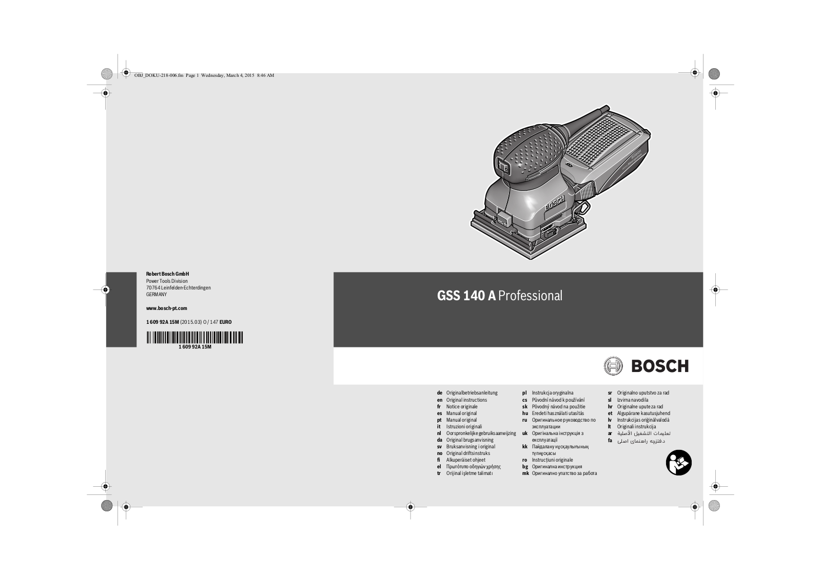 Bosch GSS 140 A Professional User guide