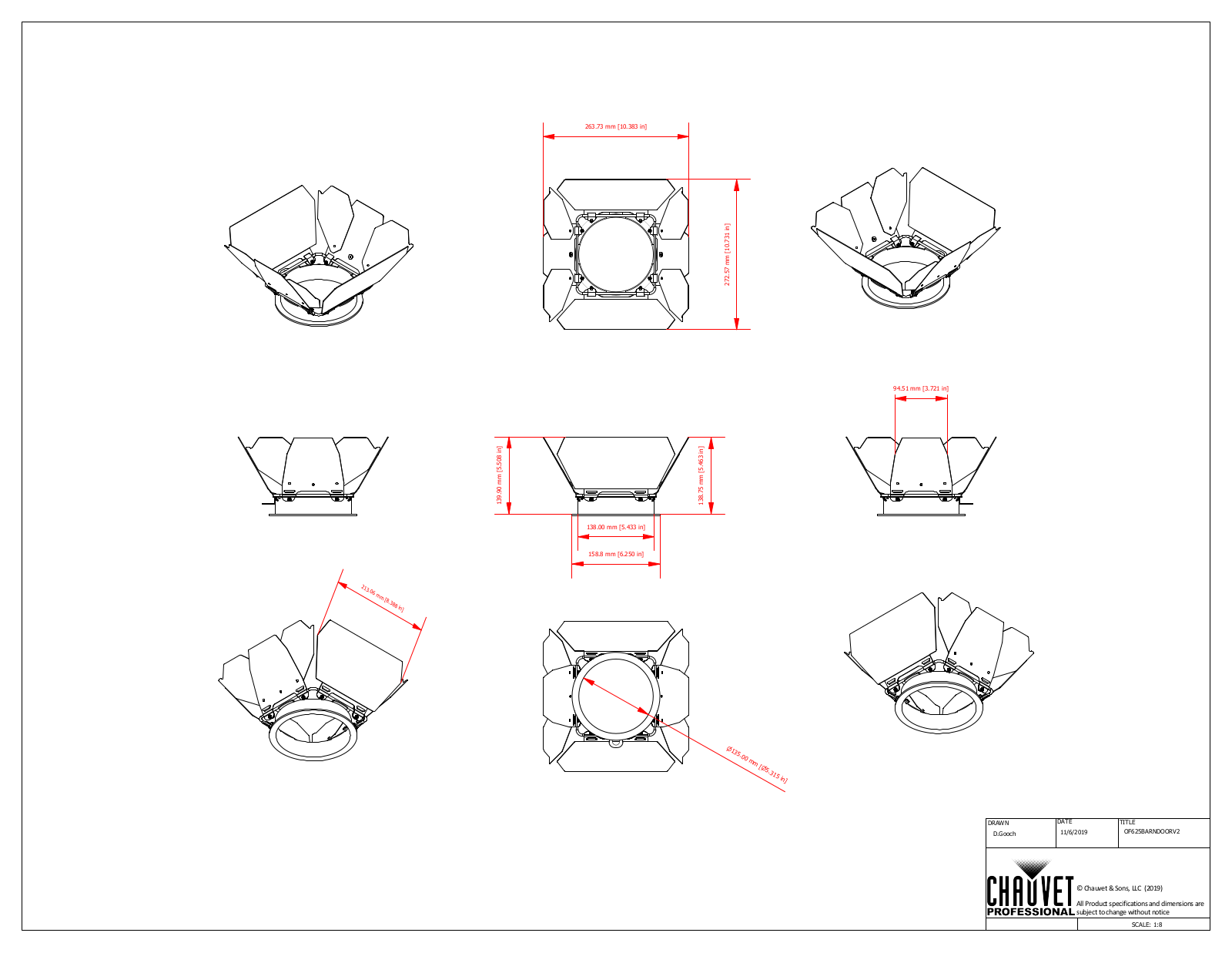 Chauvet Pro OF625BARNDOORV2 User Manual