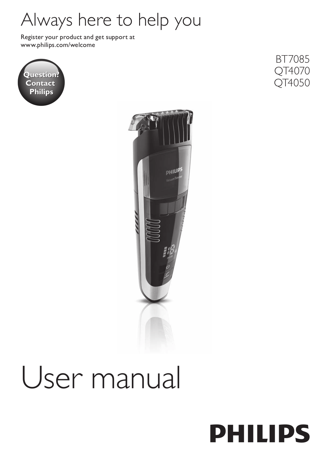 Philips QT4070/41, QT4070/32, QT4050/41, QT4050/32 User manual