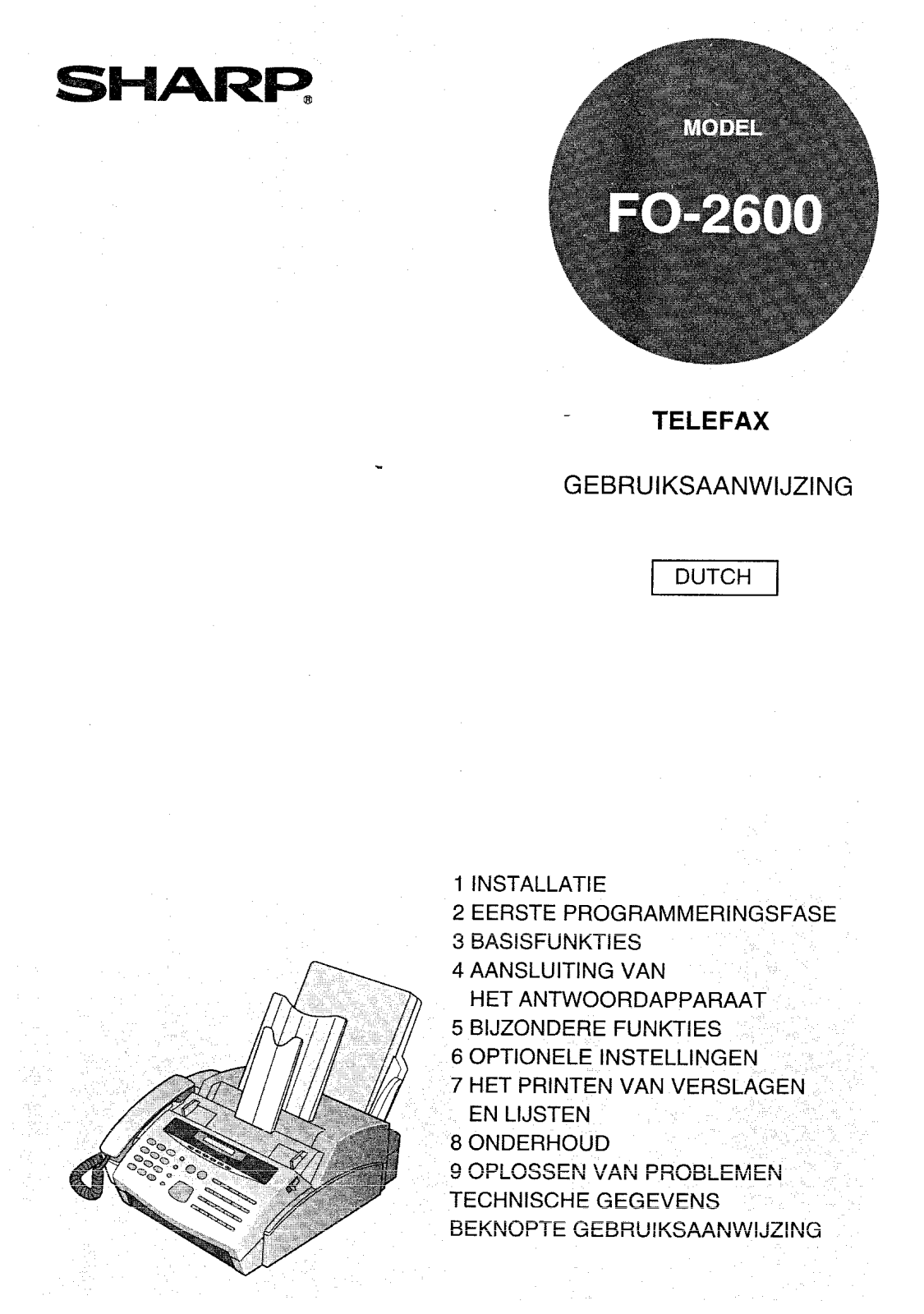 Sharp FO-2600 User Manual