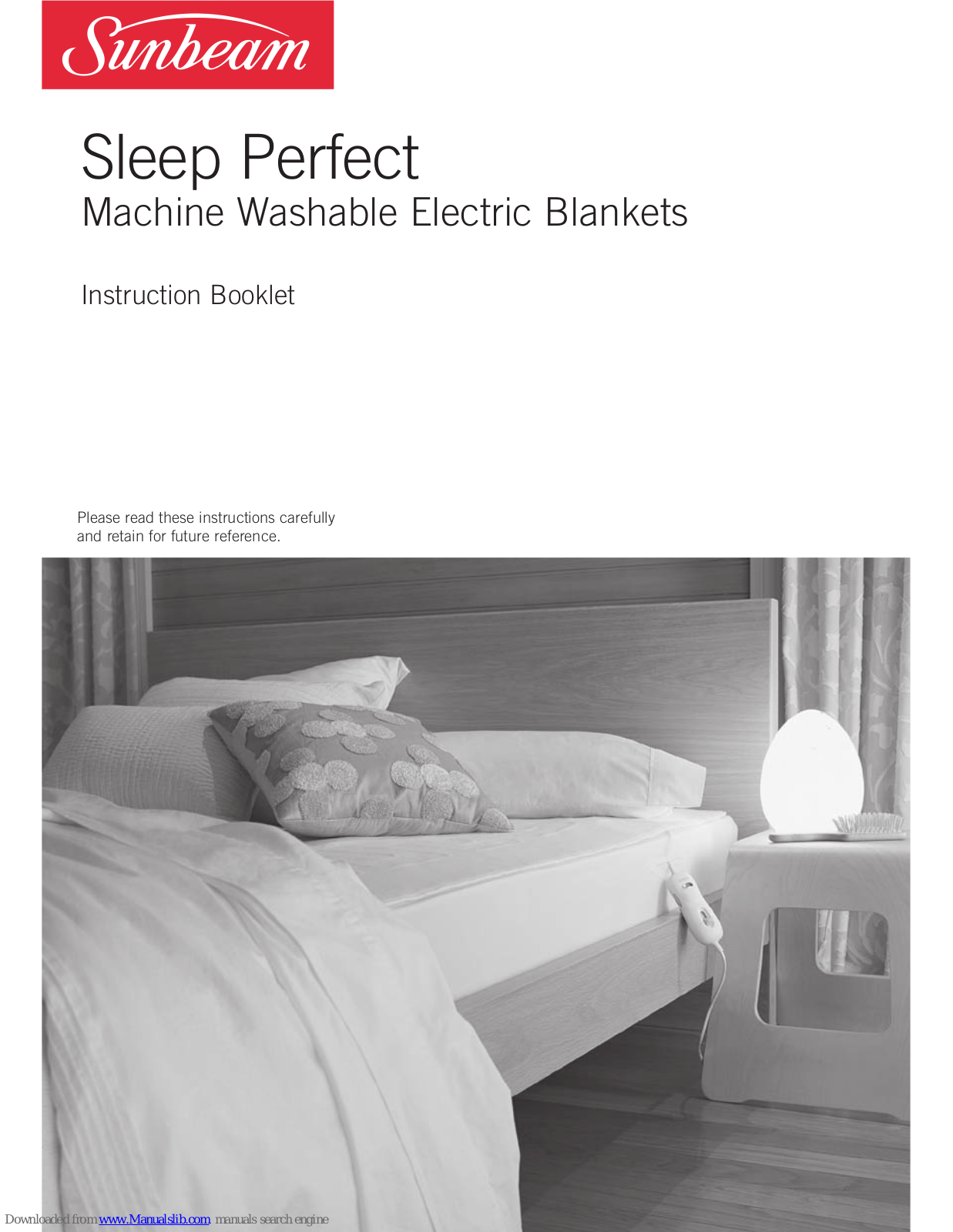 Sunbeam Sleep Perfect, Sleep Perfect BL5121, Sleep Perfect BL5131, Sleep Perfect BL5141, Sleep Perfect BL5151 Instruction Booklet