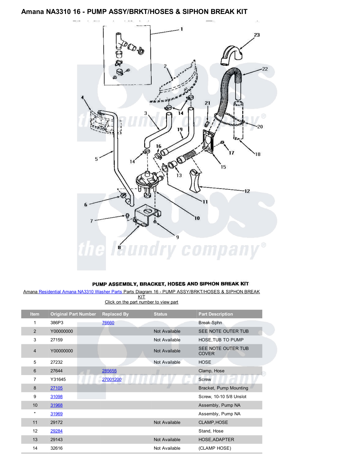 Amana NA3310 Parts Diagram