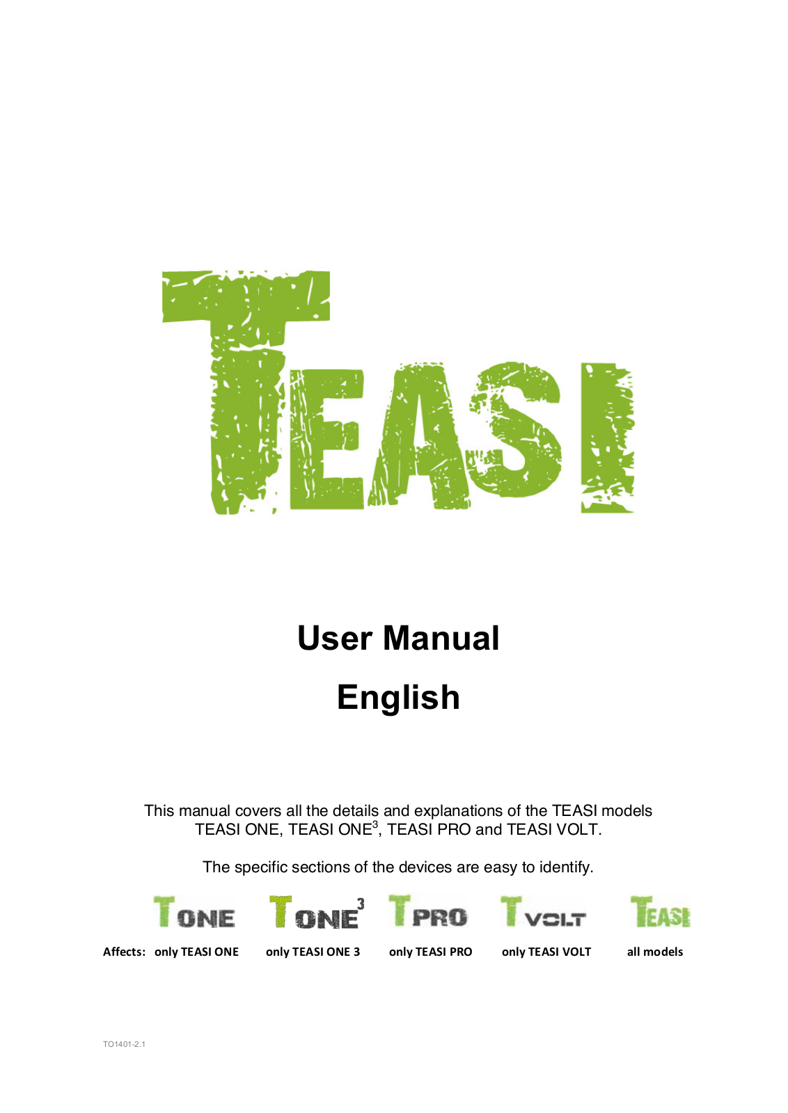 Teasi One 3 Instruction Manual