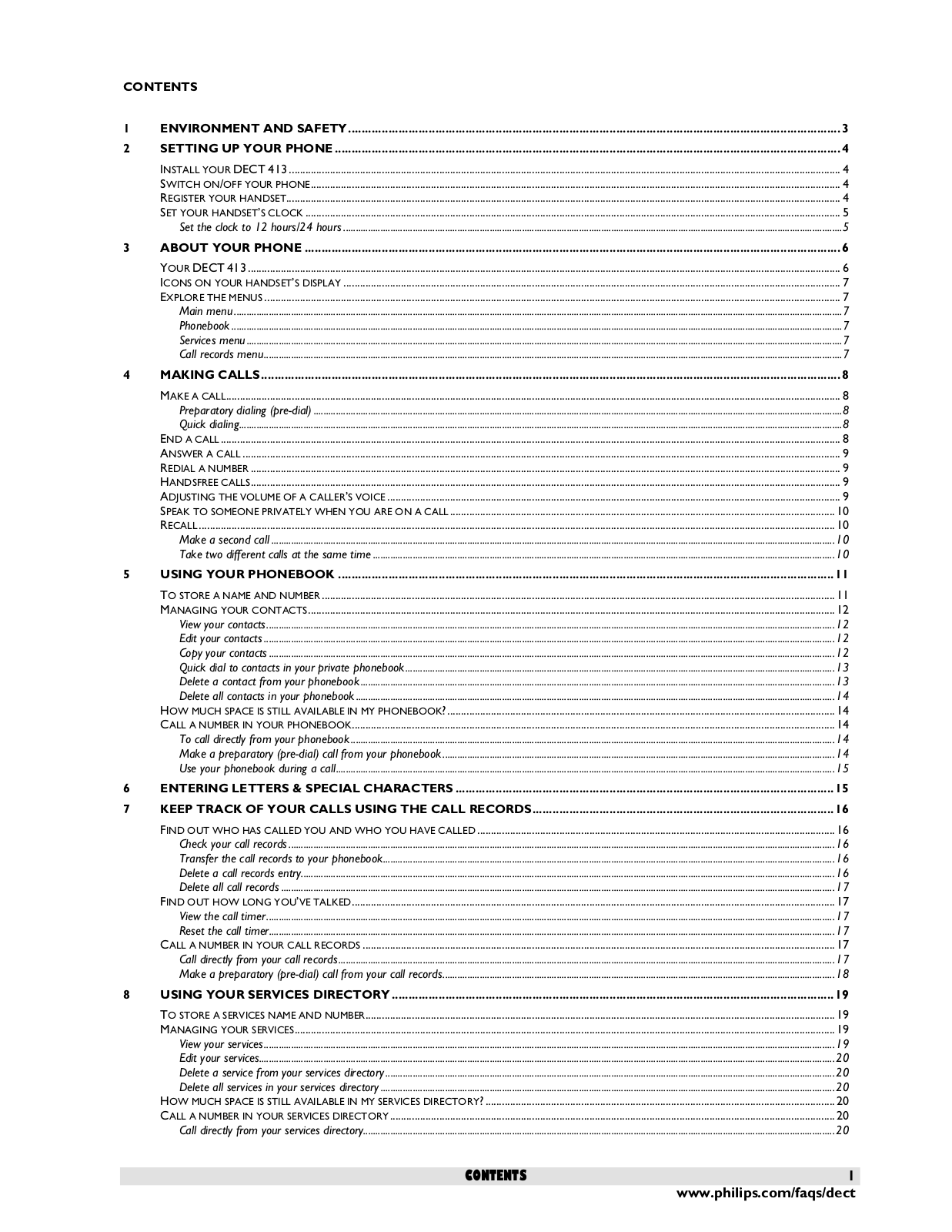 Philips DECT413 User Manual