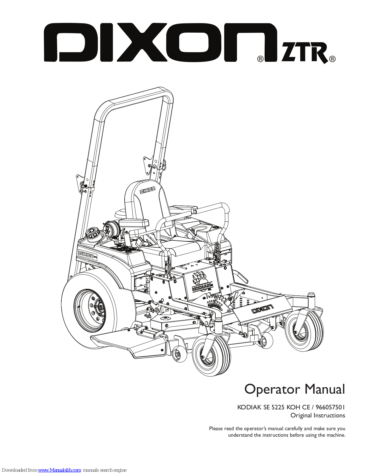 Dixon 966057501 Operator's Manual