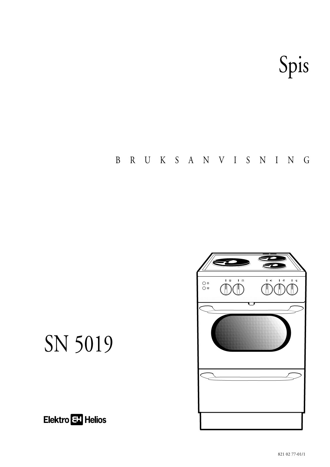 Elektro helios SN5019 User Manual