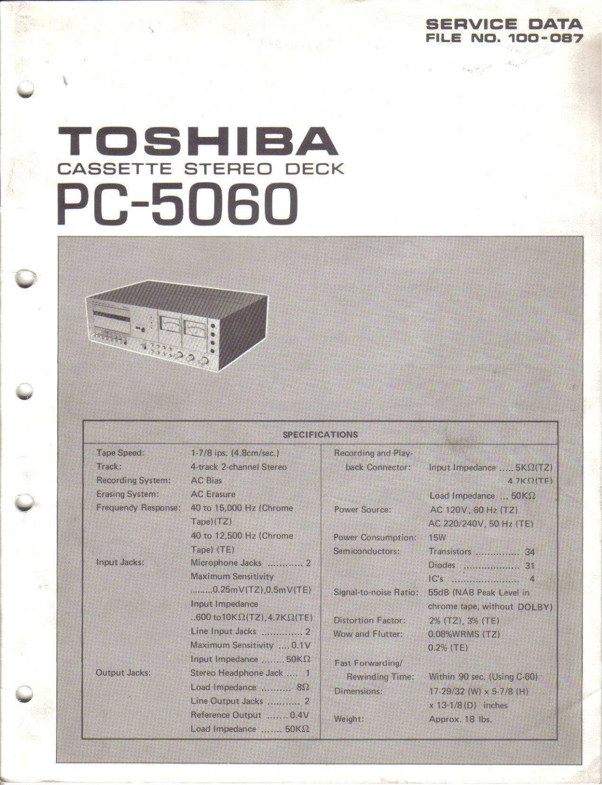 Toshiba PC-5060 Service manual