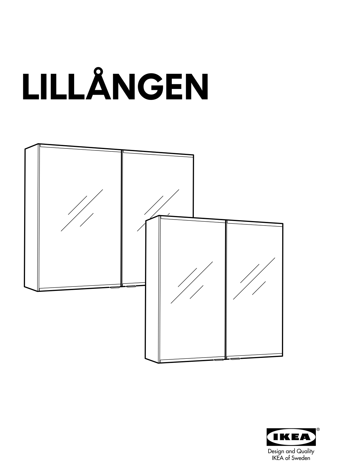 IKEA LILLAGEN MIRROR CABINET 31X8X25, LILLAGEN MIRROR CABINET 23X8X25 Assembly Instruction