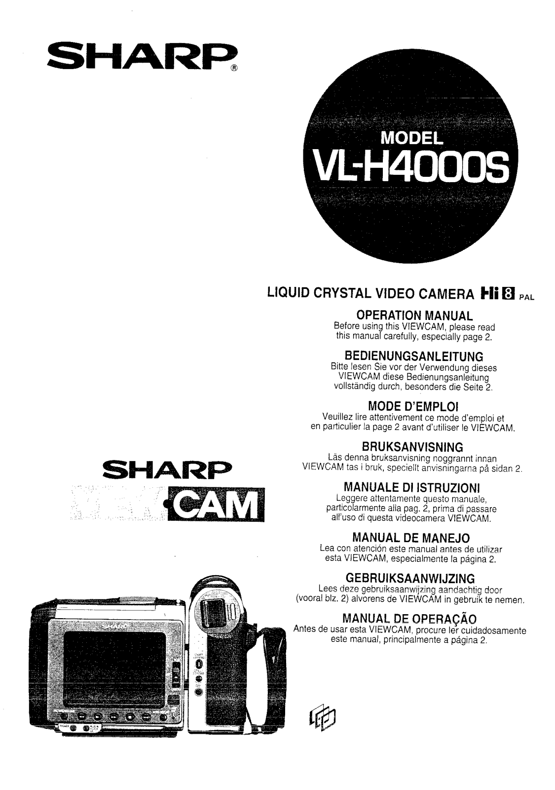 Sharp VL-H4000S Operation Manual