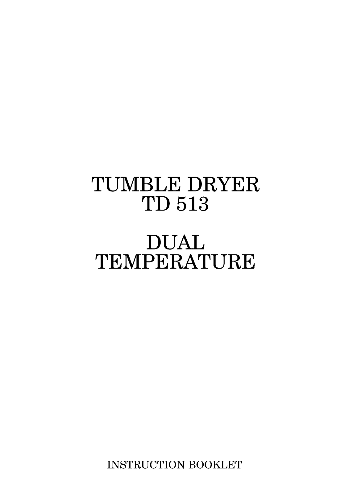 Zanussi TD 513 Instruction Manual