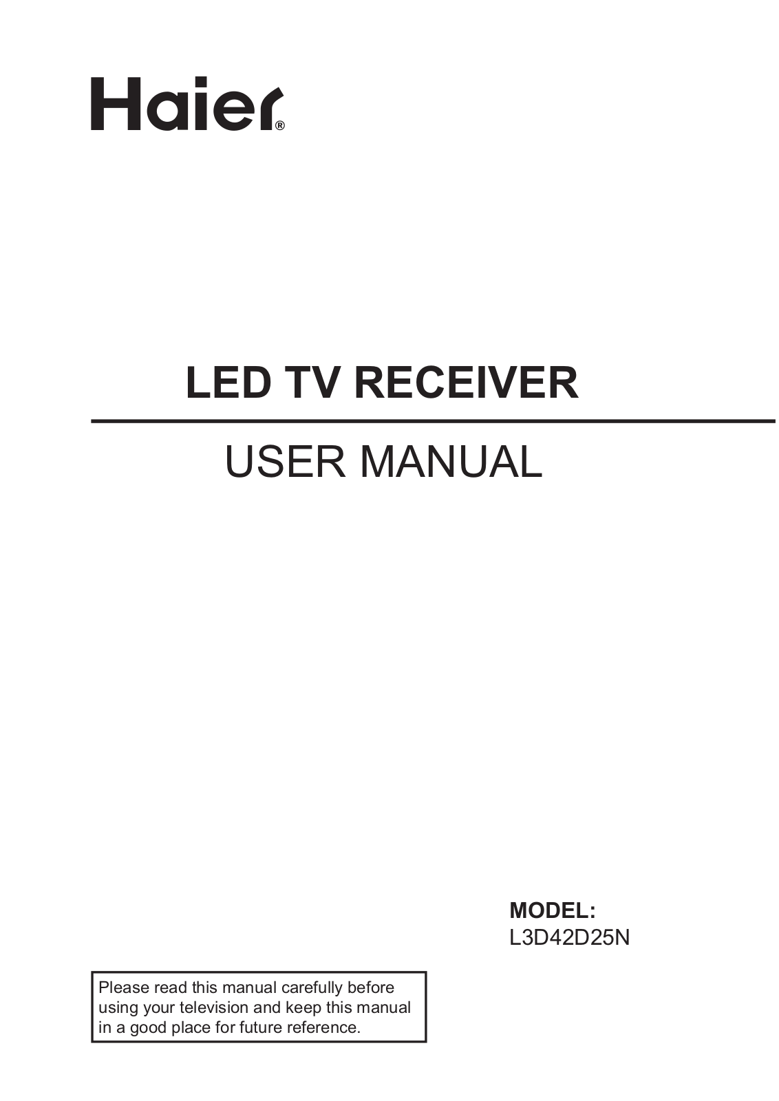 Haier L3D42D25N User Manual