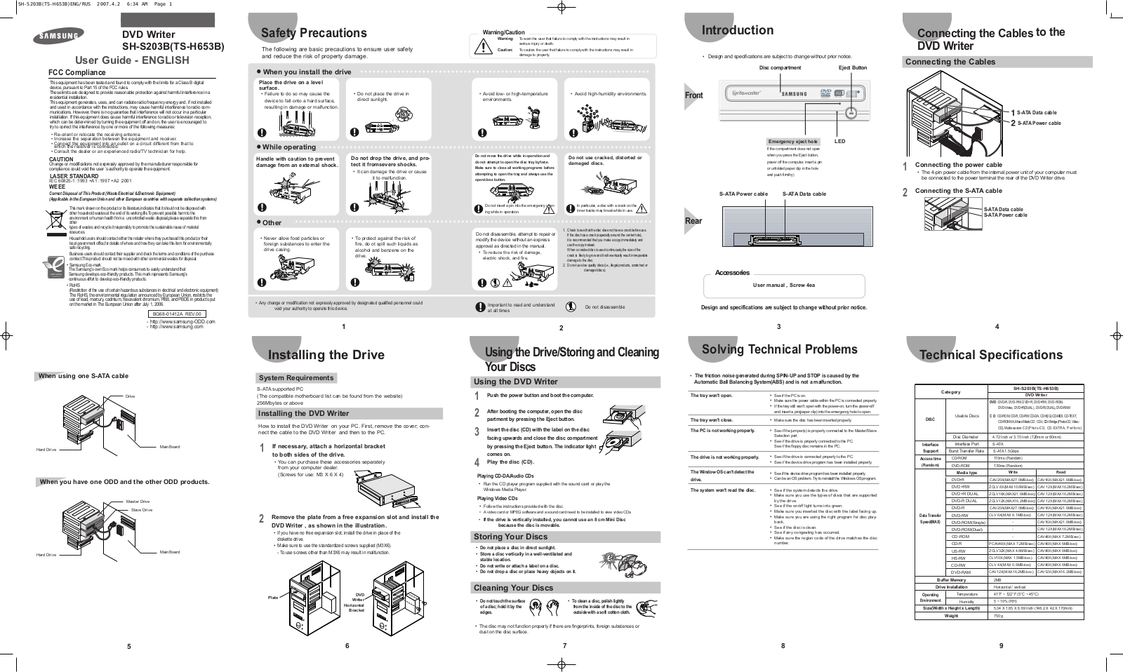 Samsung TS-H653B, SH-S203B User Manual