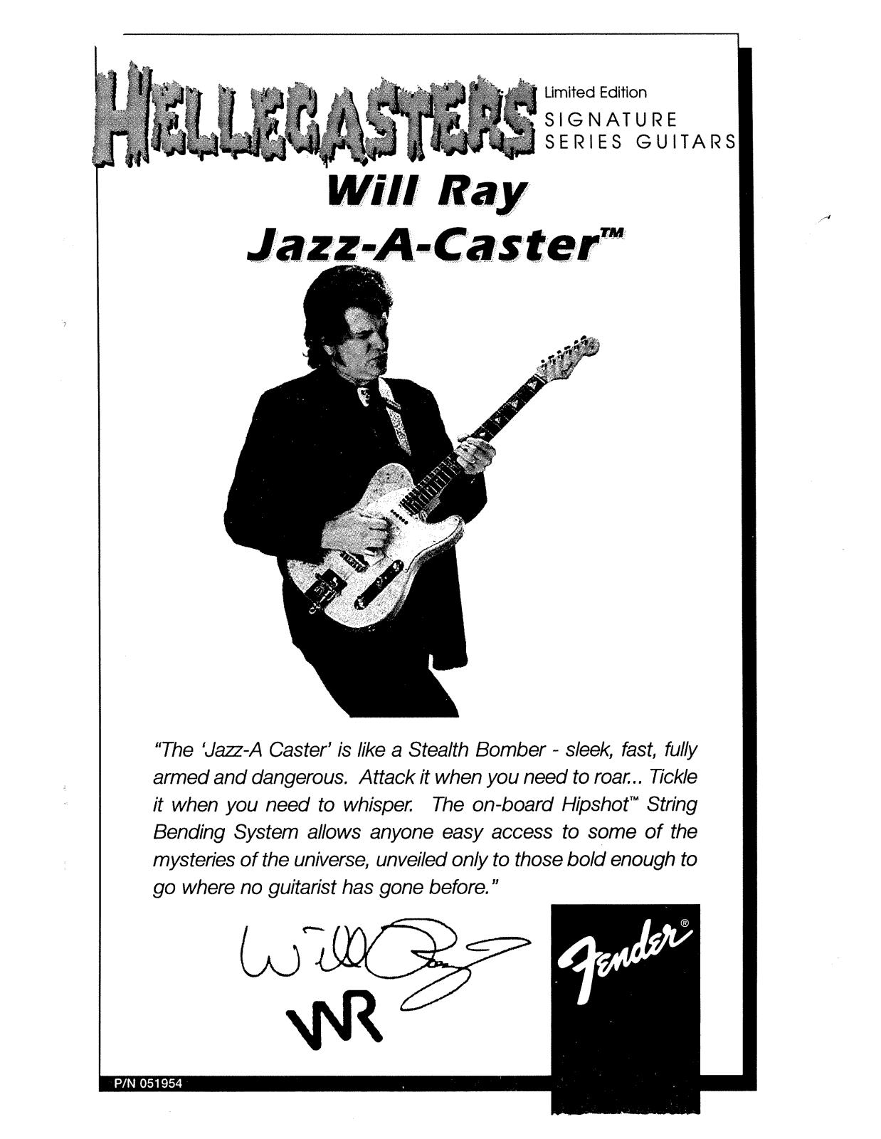 Fender Hellecasters-Will-Ray-Jazz-A-Caster Operation Manual