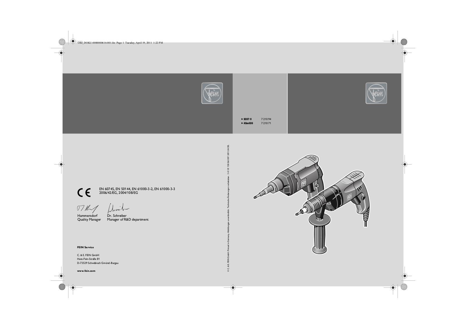 Fein SCU7-9 User Manual