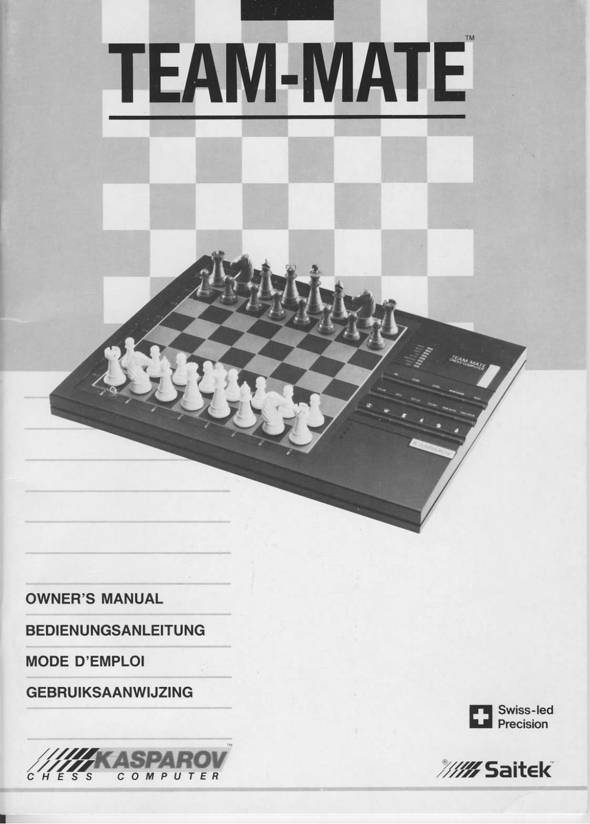 Saitek Team-Mate Kasparov Owner's Manual