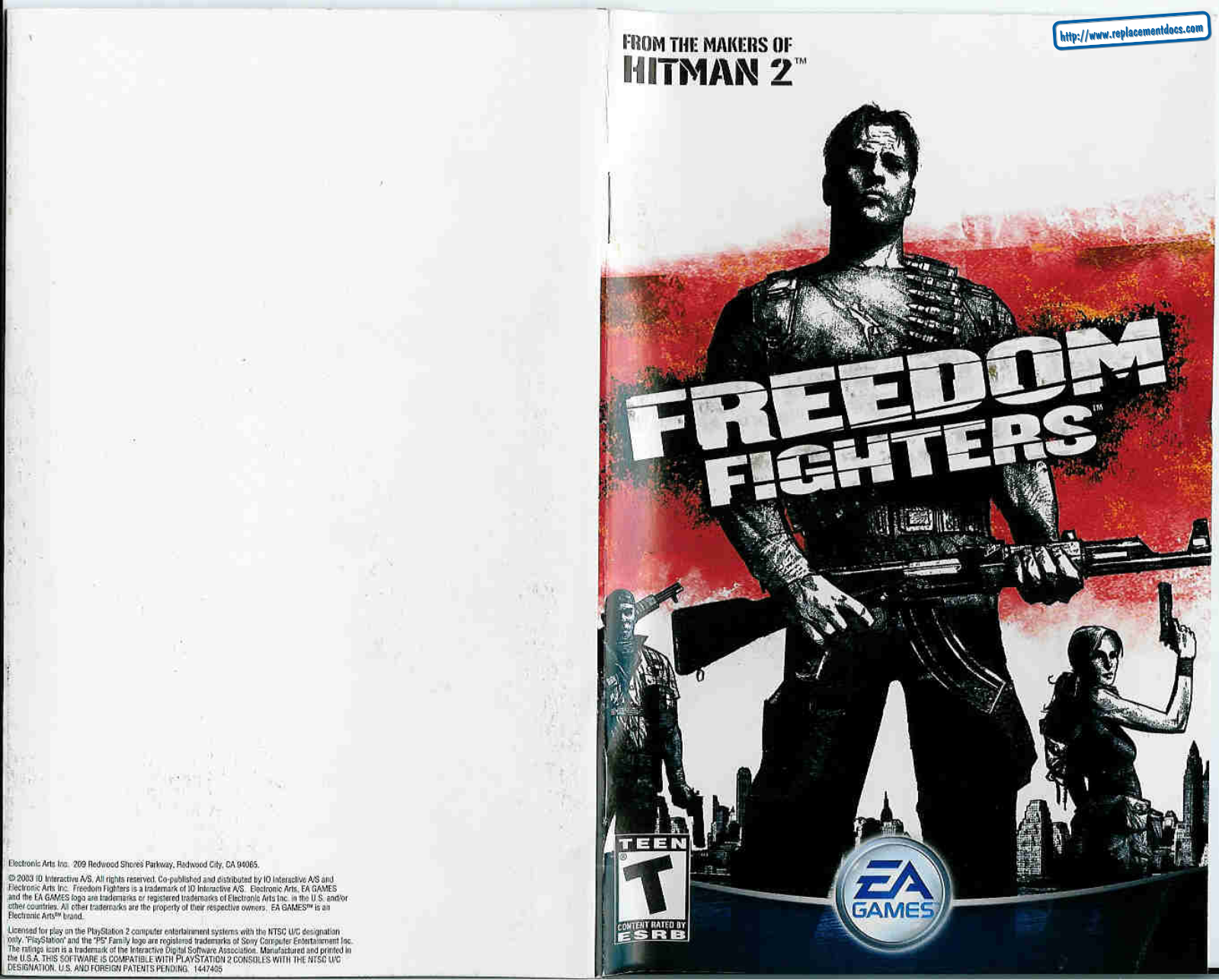 PlayStation 2 Freedom Fighters User Manual