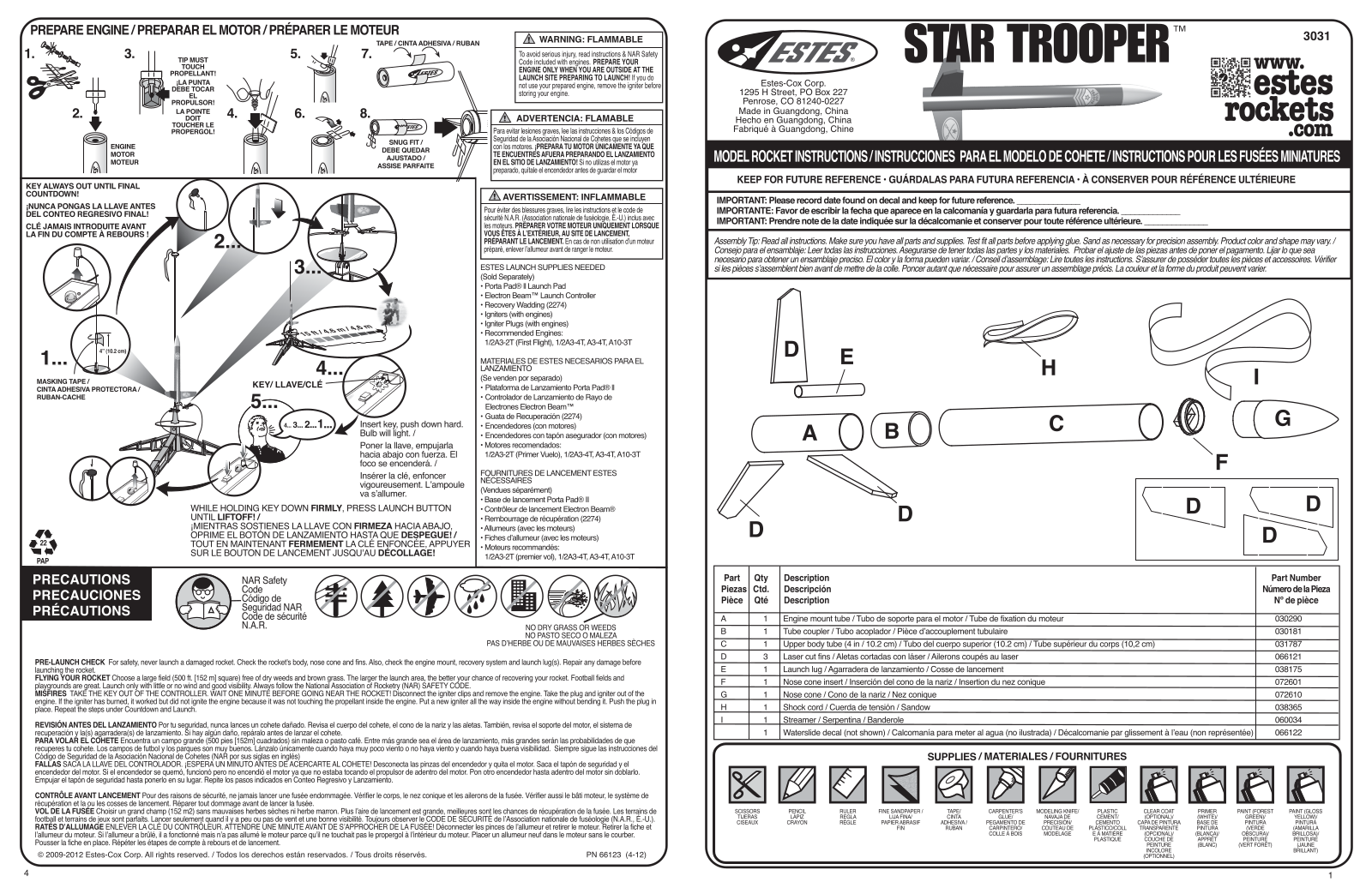 ESTES Star Trooper User Manual