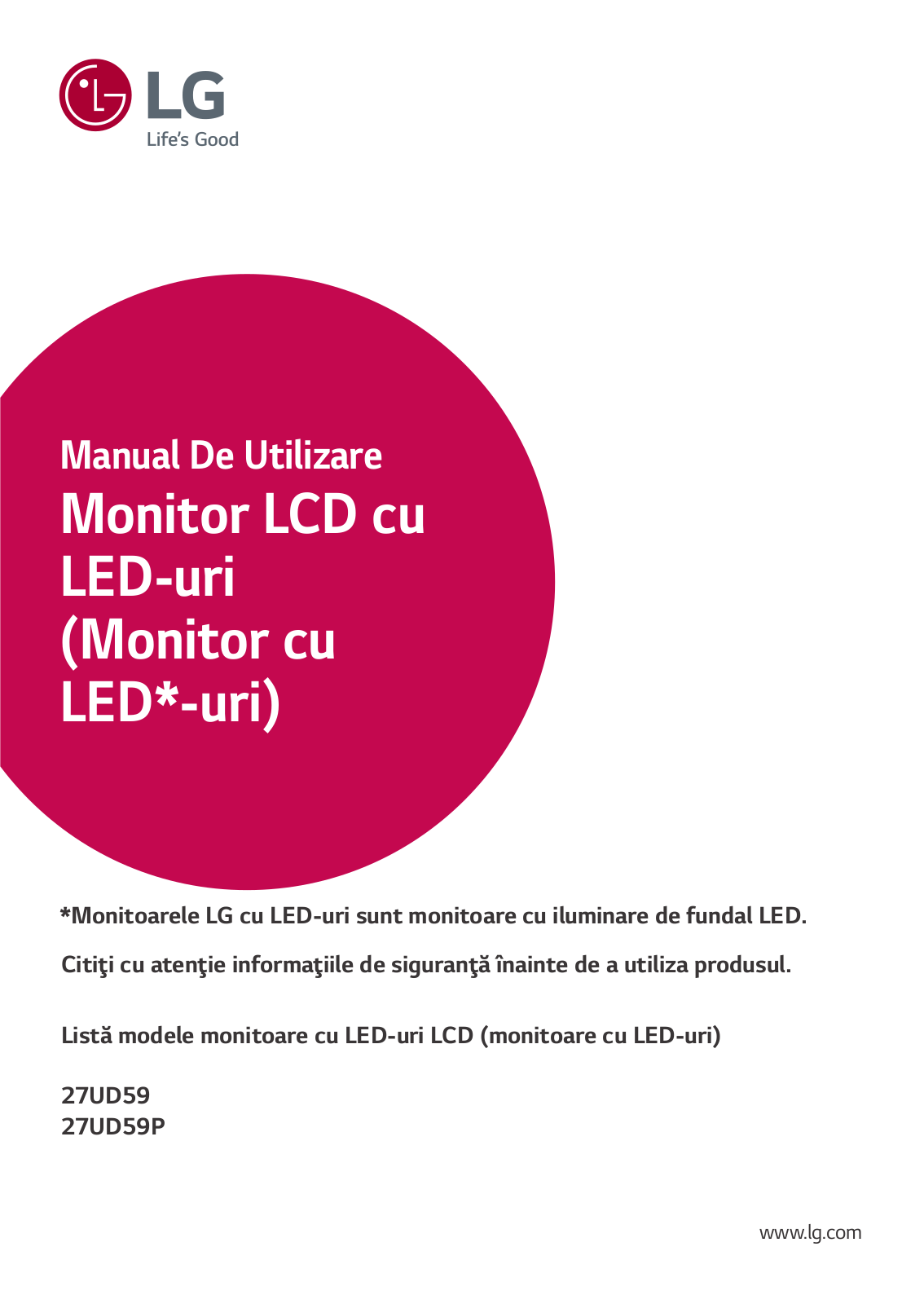 LG 27UD59P-B Owner's Manual