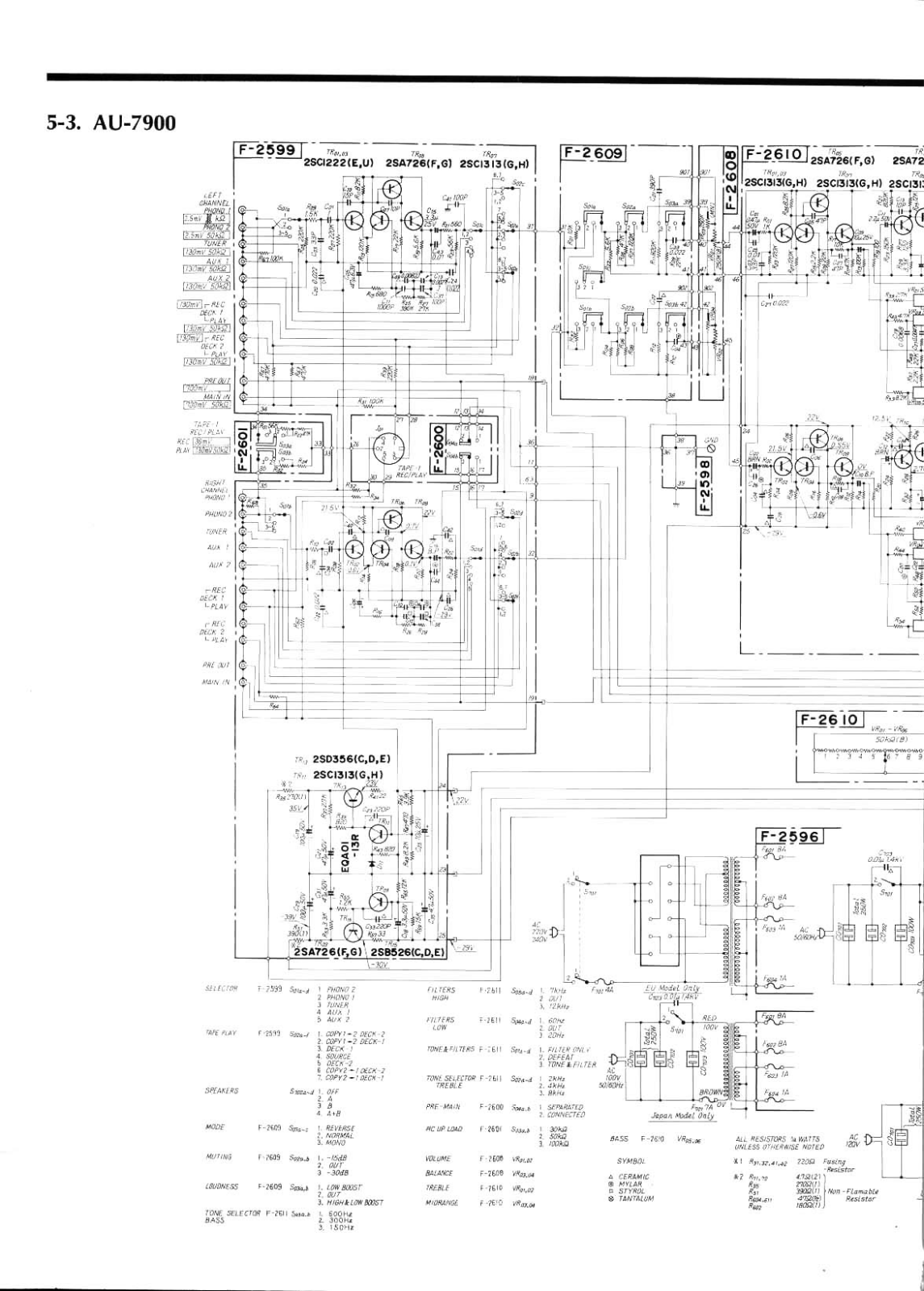 Sansui AU-7900 Schematic