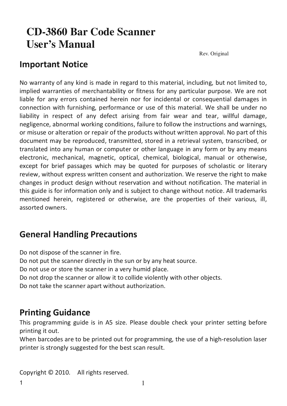 POSIFLEX CD-3860 User Guide