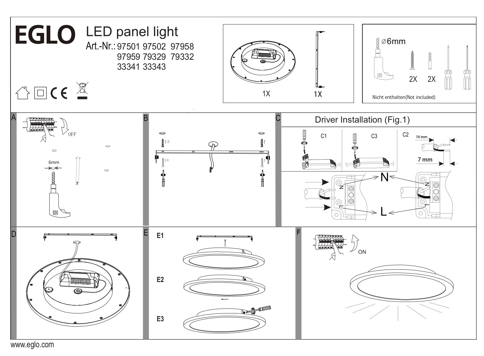 Eglo 97959 Service Manual