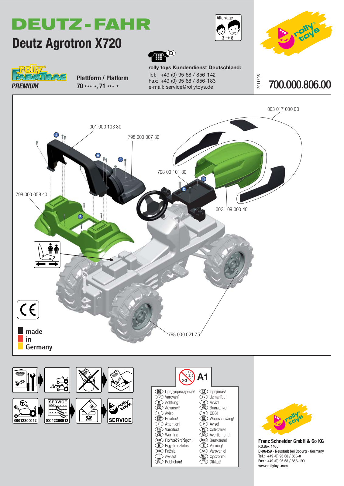 ROLLY TOYS 700.000.806.00 Assembly Manual