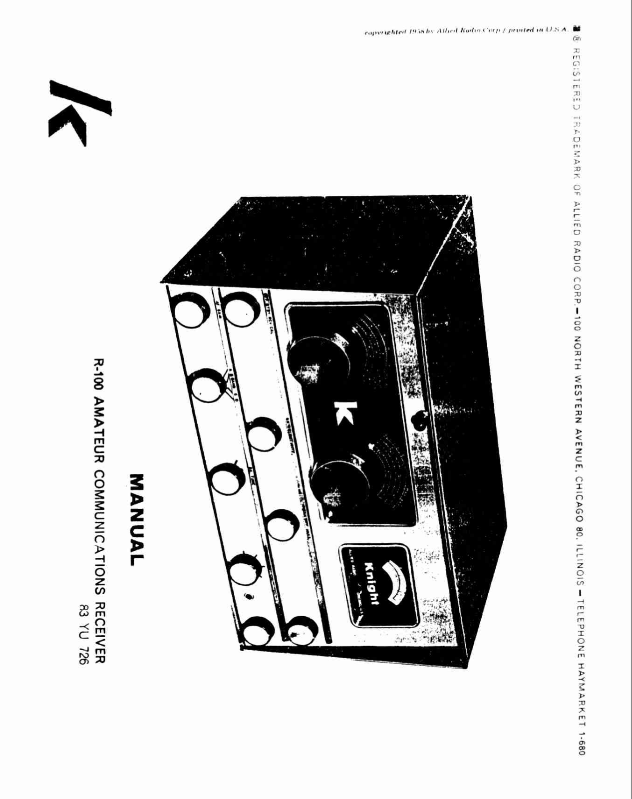 Allied Radio 83 YU 726 Service manual