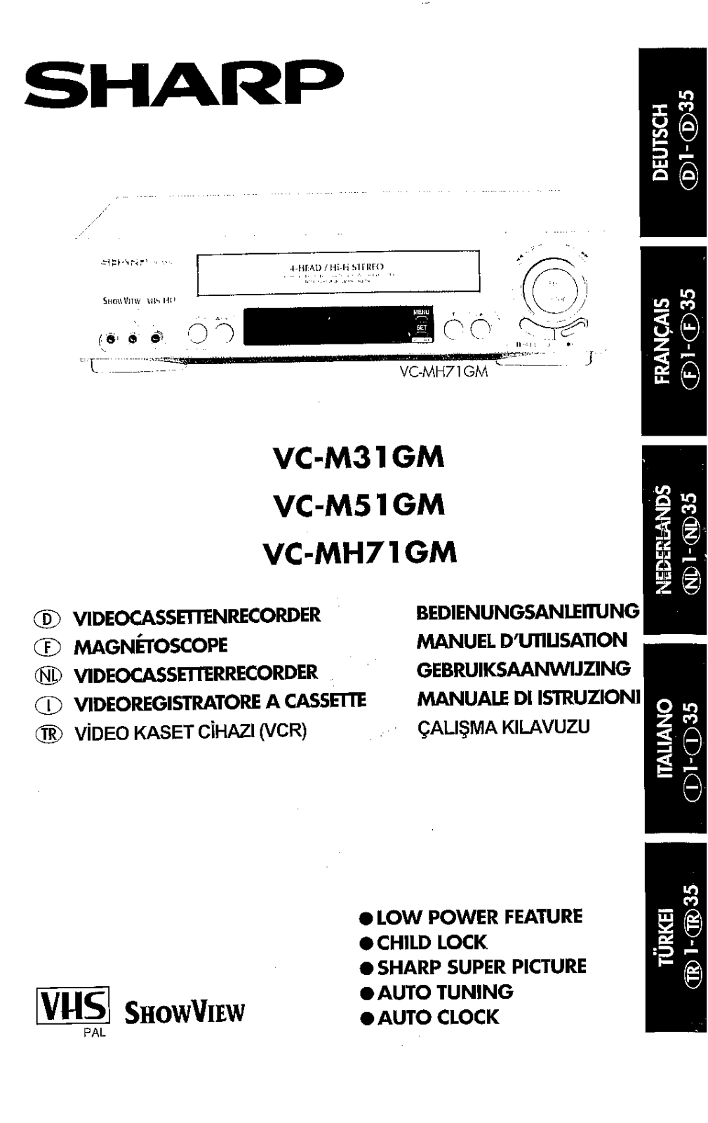 Sharp VC-M51GM, VC-M31GM, VC-MH71GM User Manual