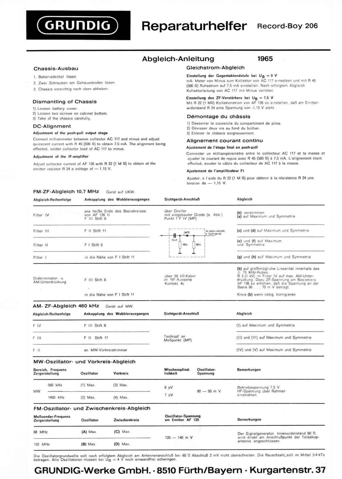 Grundig Record-Boy-206 Service Manual