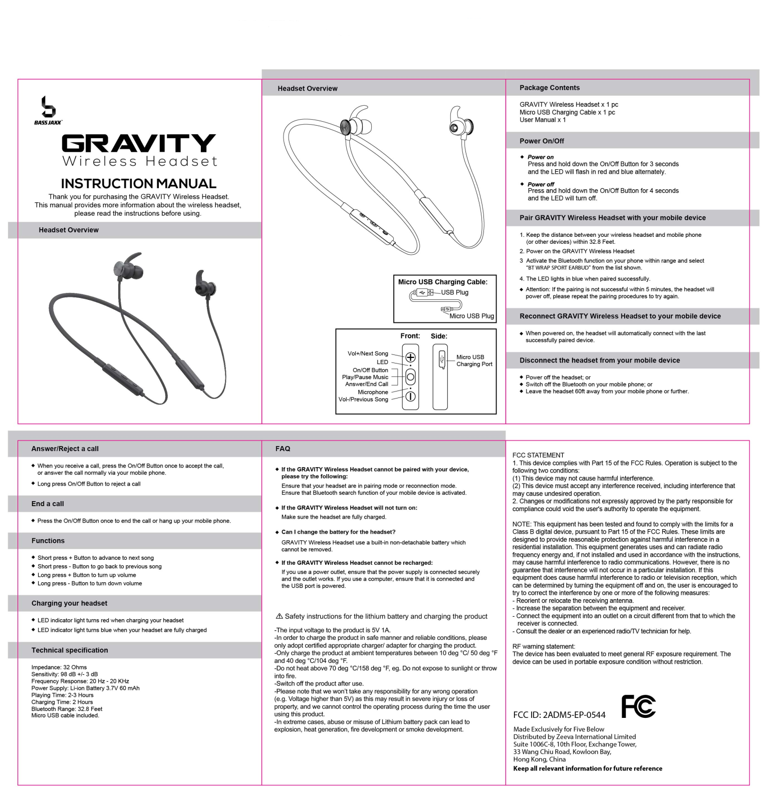 Zeeva EP 0544 User Manual