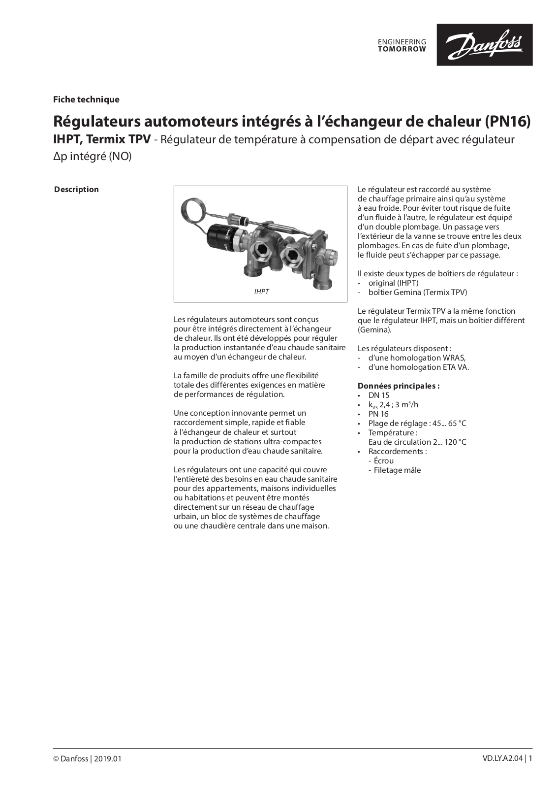 Danfoss IHPT Data sheet