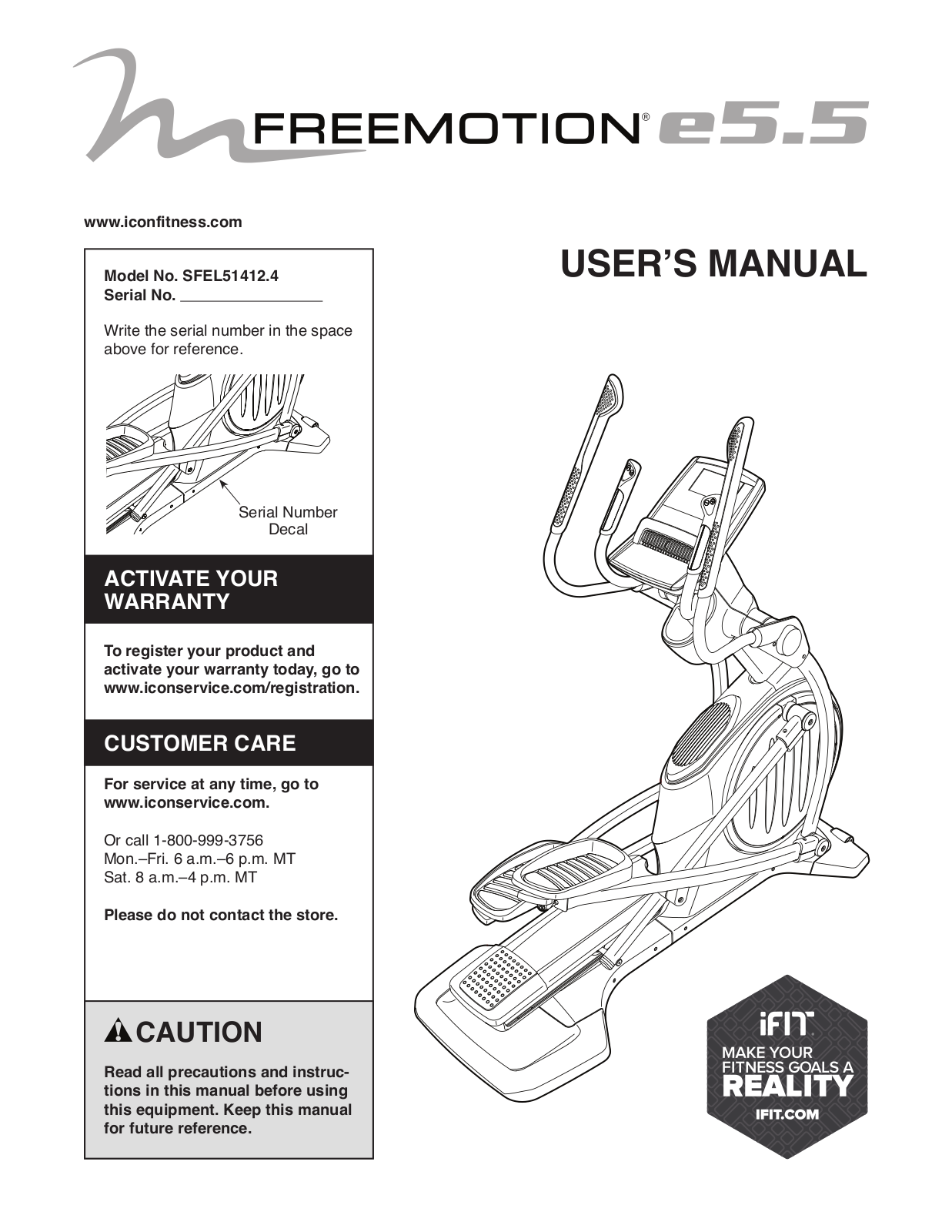 FreeMotion SFEL514124 Owner's Manual