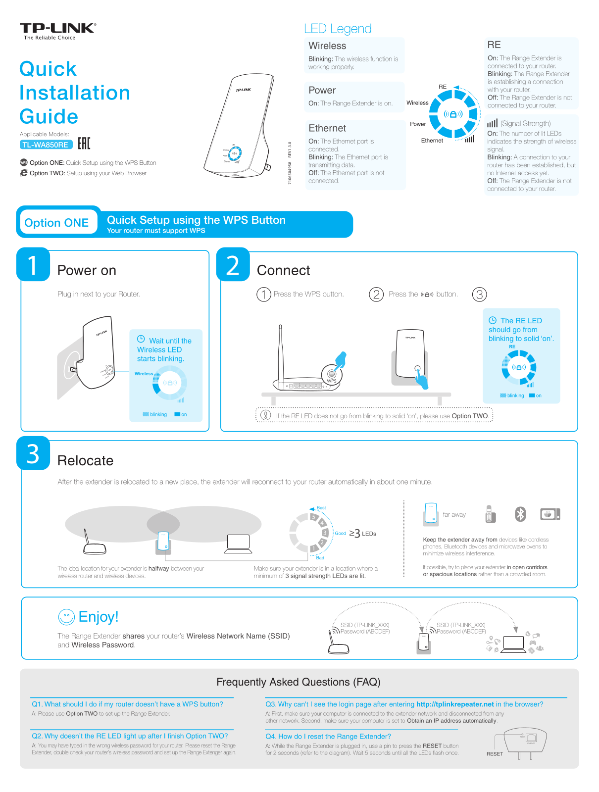 TP-Link TL-WA850RE Quick Installation Guide