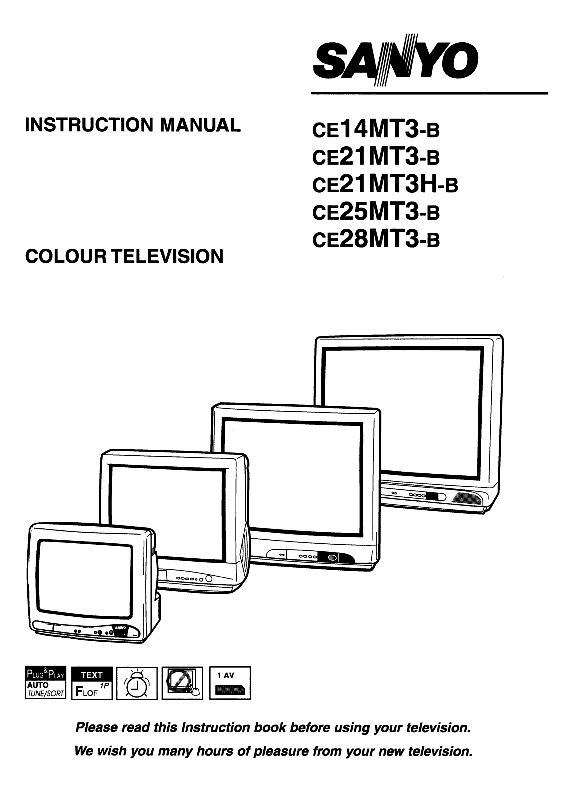 Sanyo CE21MT3-B, CE21MT3H-B, CE25MT3-B, CE28MT3-B Instruction Manual