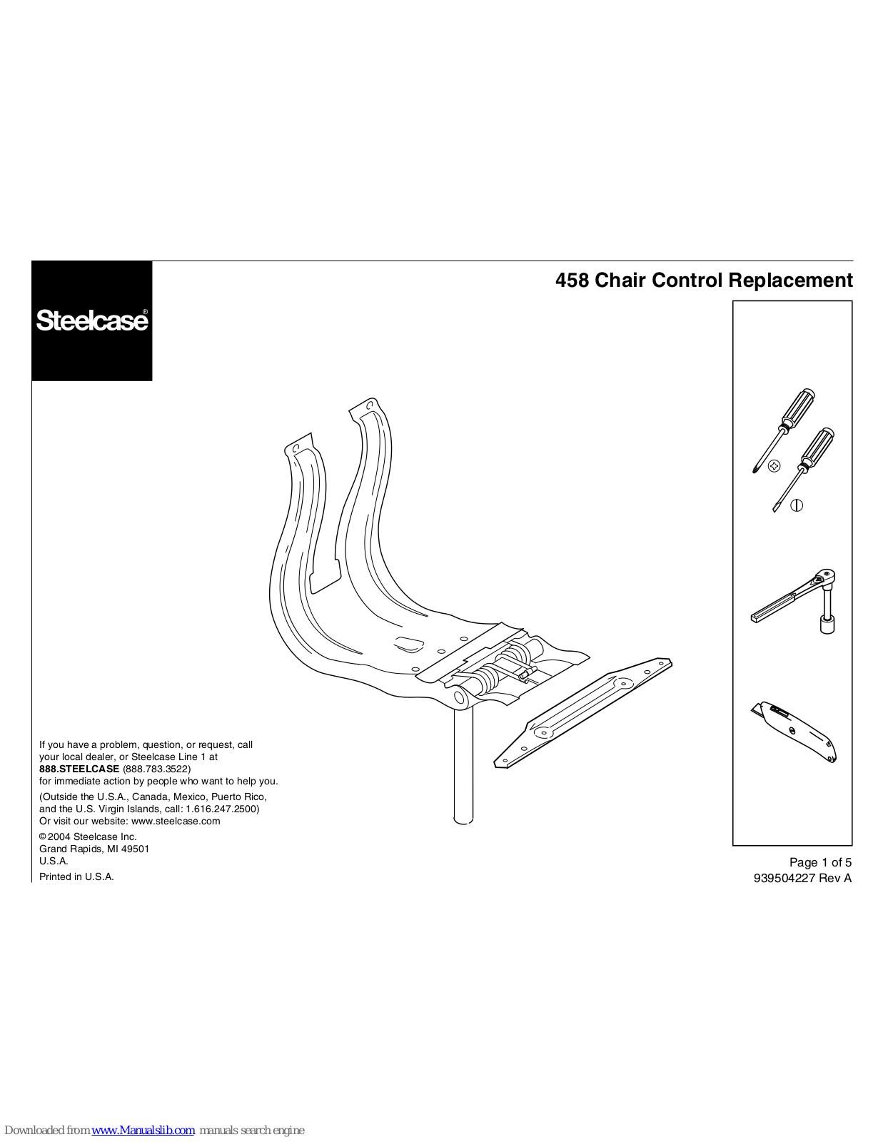 Steelcase 458 Replacement Manual