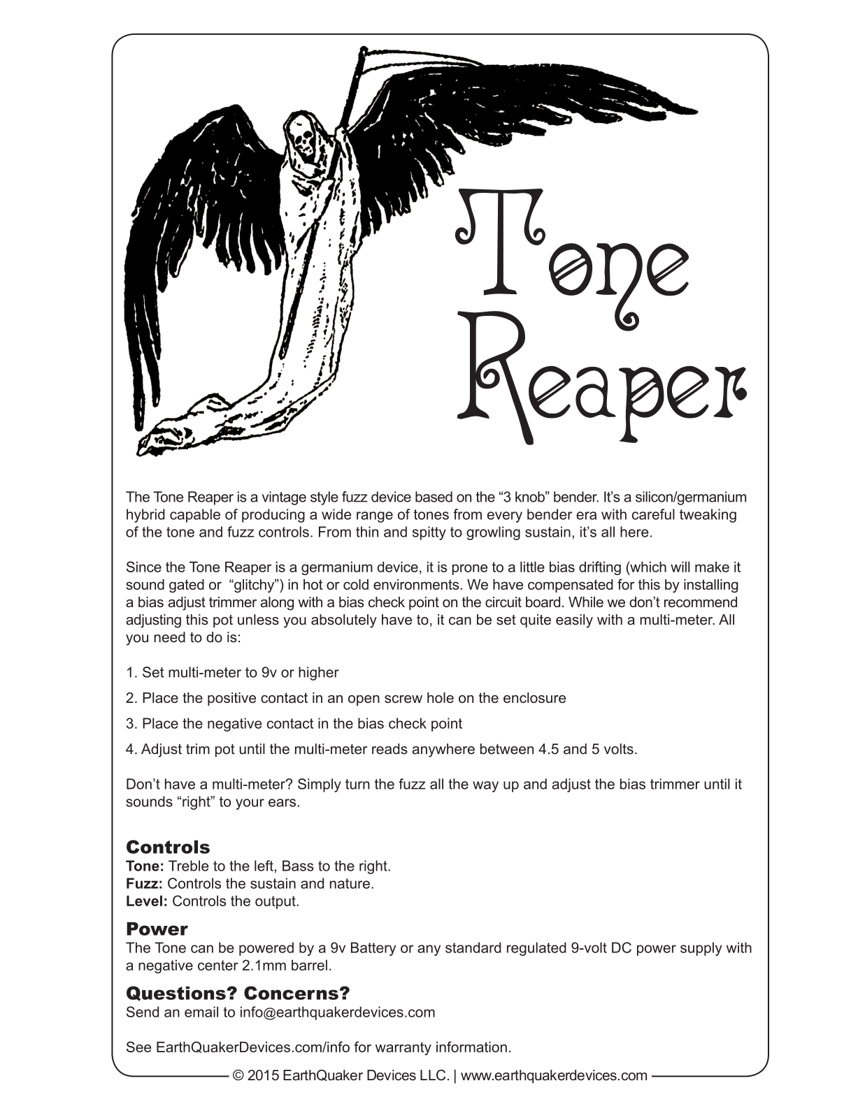 Earthquaker Devices Tone Reaper User Manual