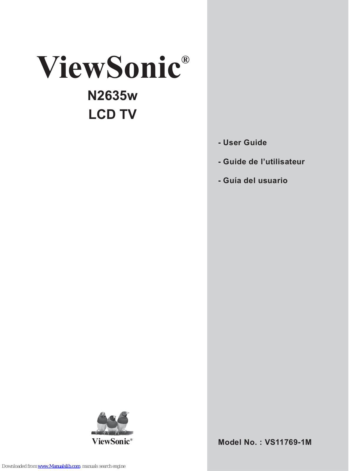 ViewSonic VS11769-1M, N2635W User Manual