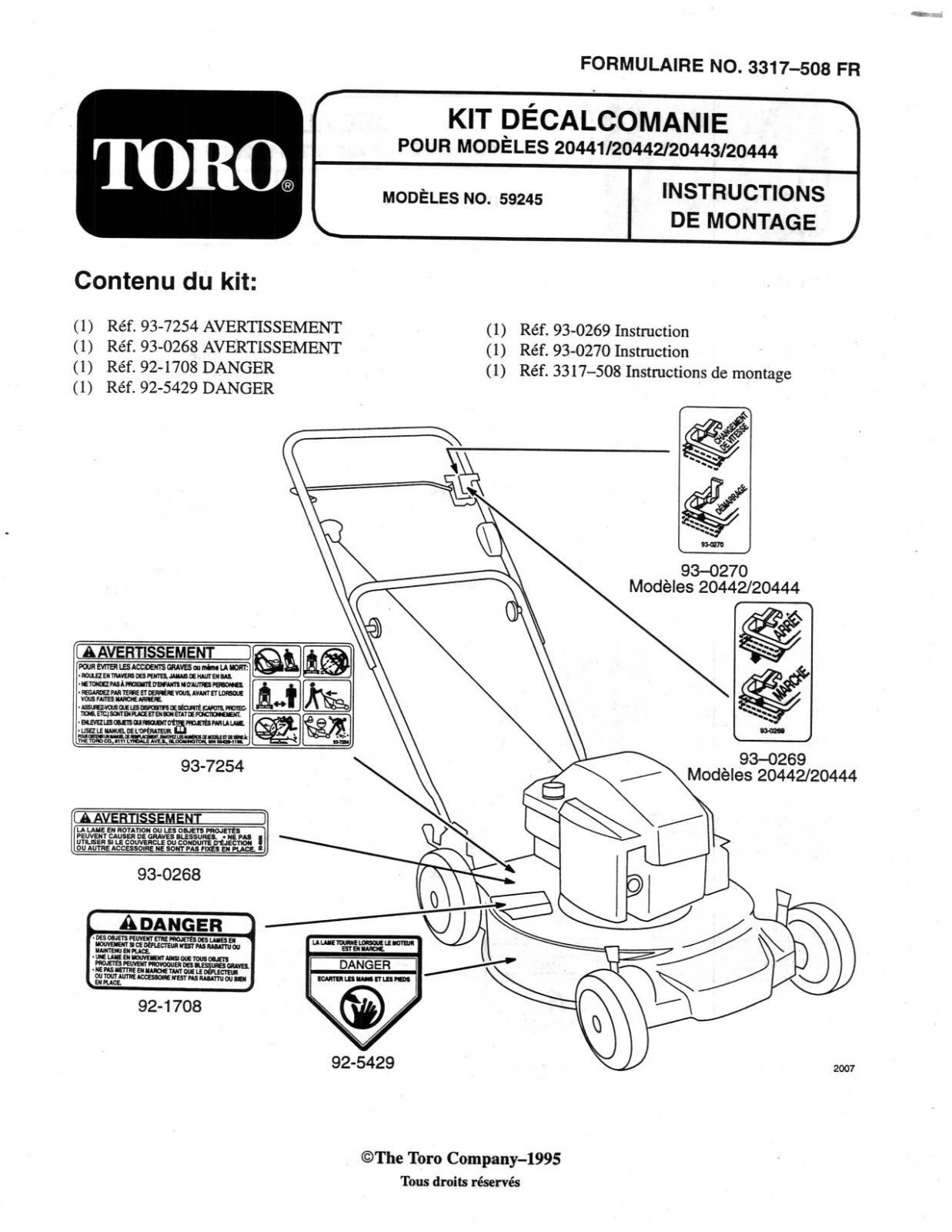 Toro 59245 Installation Instructions