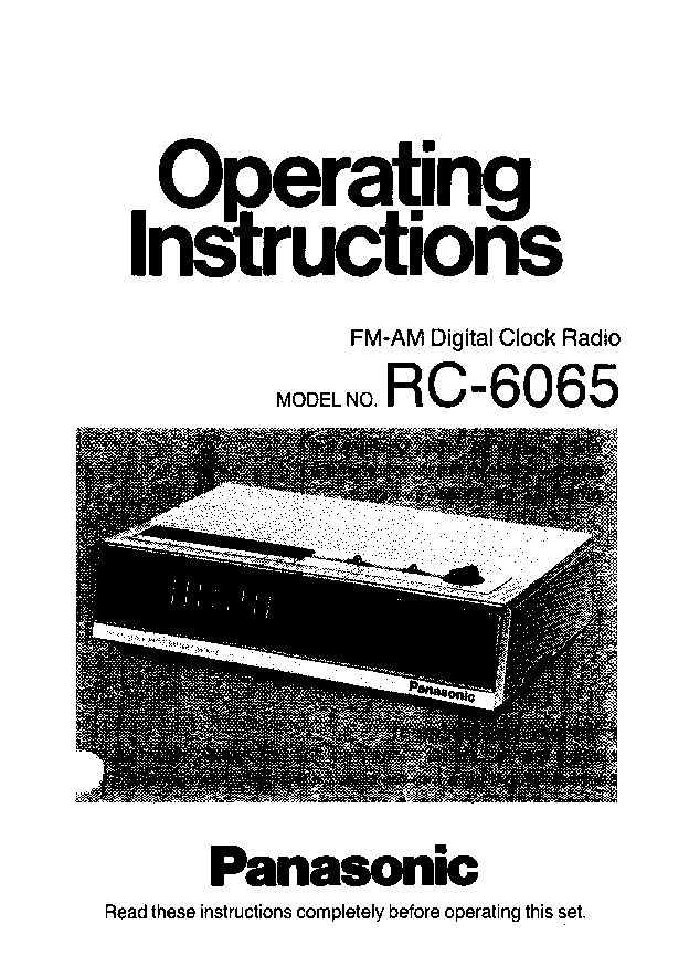 Panasonic RC-6065 User Manual