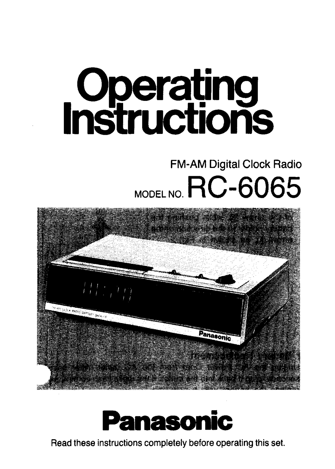 Panasonic RC-6065 User Manual