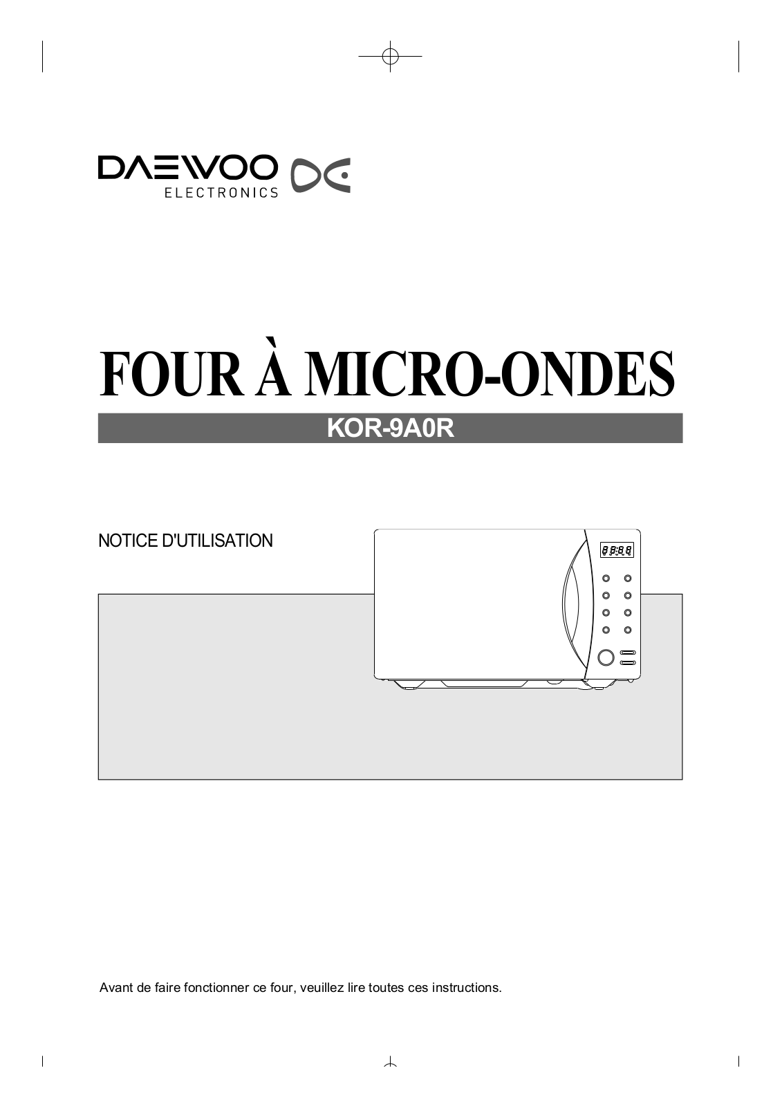 DAEWOO KOR9A0R User Manual